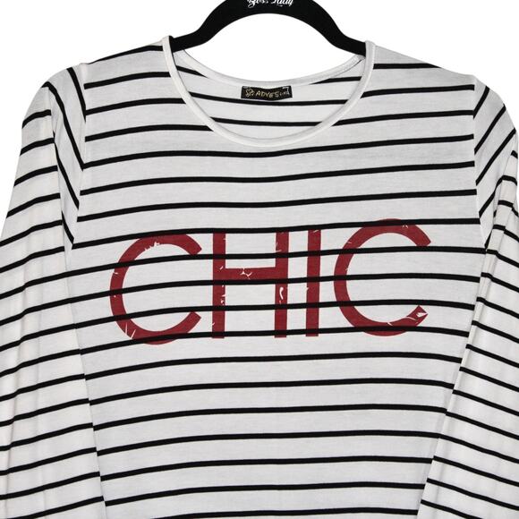 CHIC Stripe Midi Dress Jersey Size Large/XL - Picture 2 of 4